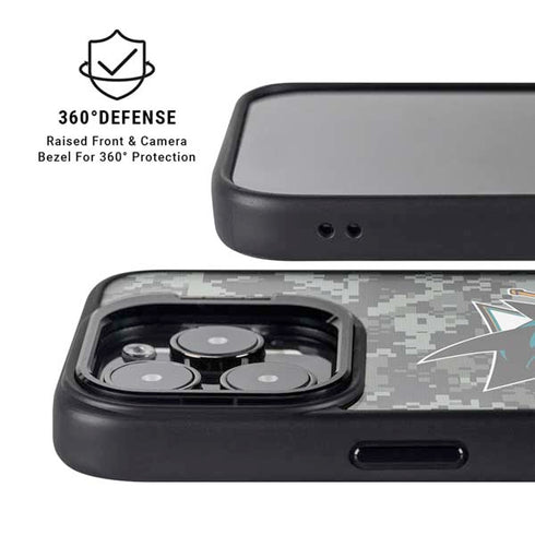 NHL San Jose Sharks Camo iPhone 16 Pro Kickstand Case