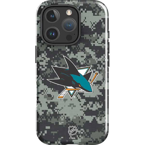 NHL San Jose Sharks Camo iPhone 16 Pro Max Impact Case