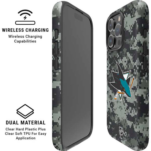 NHL San Jose Sharks Camo iPhone 16 Pro Max Magsafe Impact Case