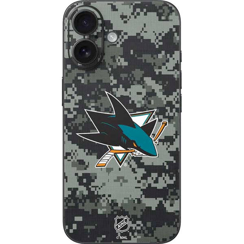 NHL San Jose Sharks Camo iPhone 16 Skin