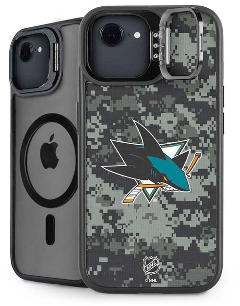 NHL San Jose Sharks Camo iPhone 16e Kickstand Case