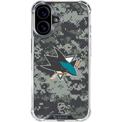 NHL San Jose Sharks Camo iPhone 17 Clear Case