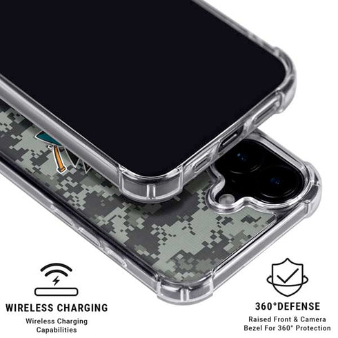 NHL San Jose Sharks Camo iPhone 17 Clear Case
