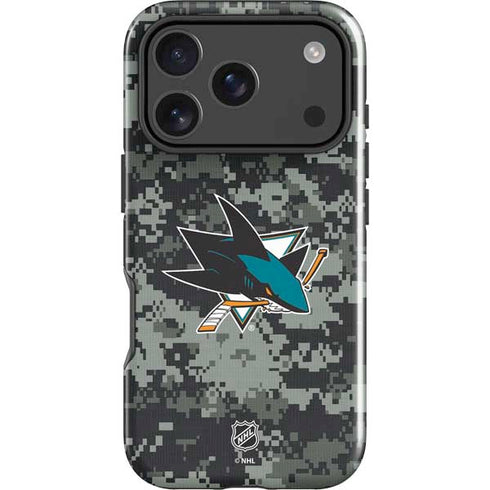 NHL San Jose Sharks Camo iPhone 18 Pro Impact Case