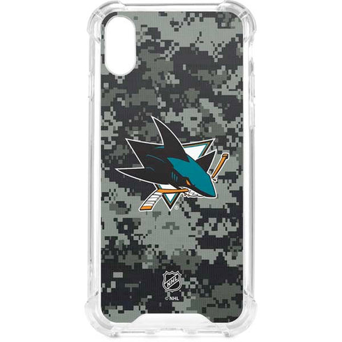 NHL San Jose Sharks Camo iPhone XS Clear Case