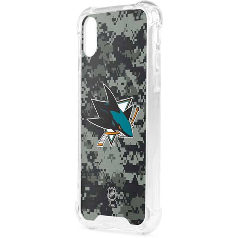 NHL San Jose Sharks Camo iPhone XS Clear Case