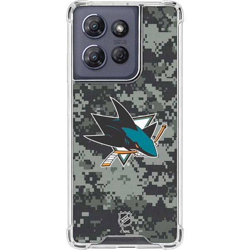 NHL San Jose Sharks Camo Moto G 5G (2025) Clear Case