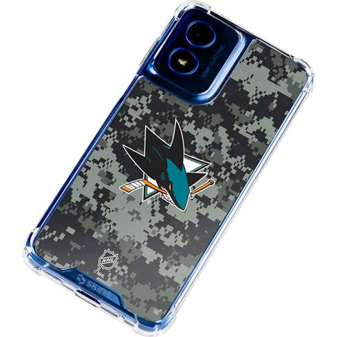 NHL San Jose Sharks Camo Moto G 5G (2024) Clear Case