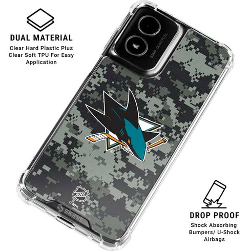 NHL San Jose Sharks Camo Moto G Power 5G (2024) Clear Case