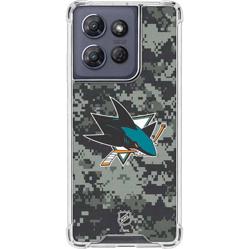 NHL San Jose Sharks Camo Moto G Stylus 5G (2025) Clear Case