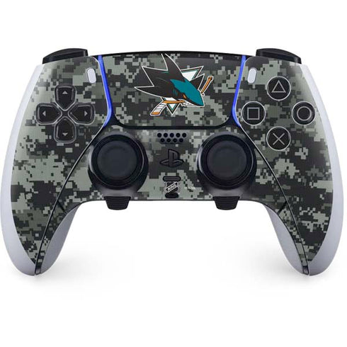 NHL San Jose Sharks Camo PS5 DualSense Edge Pro Controller Skin