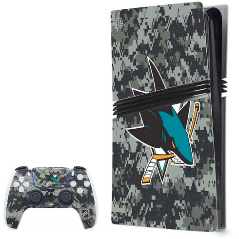 NHL San Jose Sharks Camo PS5 Pro Bundle Skin