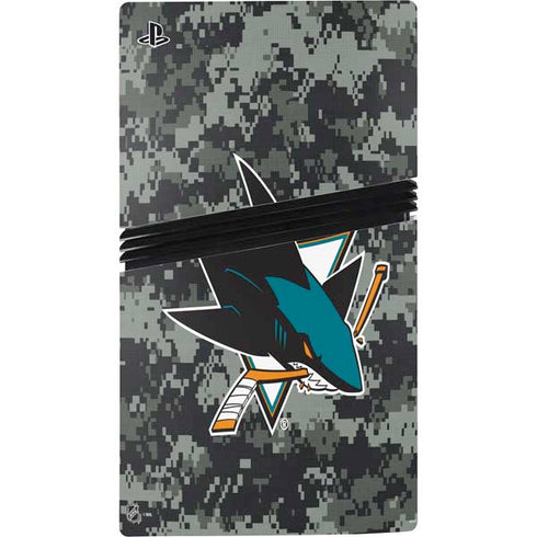 NHL San Jose Sharks Camo PS5 Pro Disk Bundle Skin