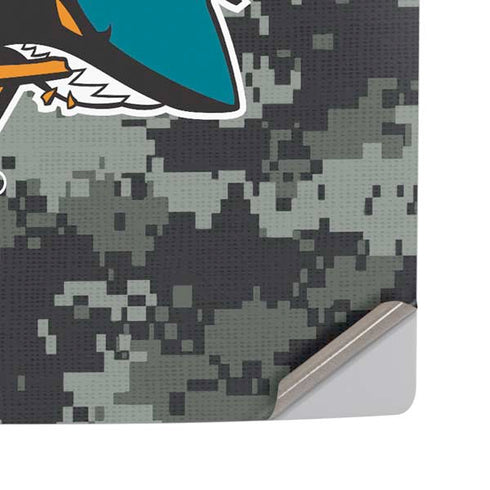 NHL San Jose Sharks Camo PS5 Pro Disk Console Skin