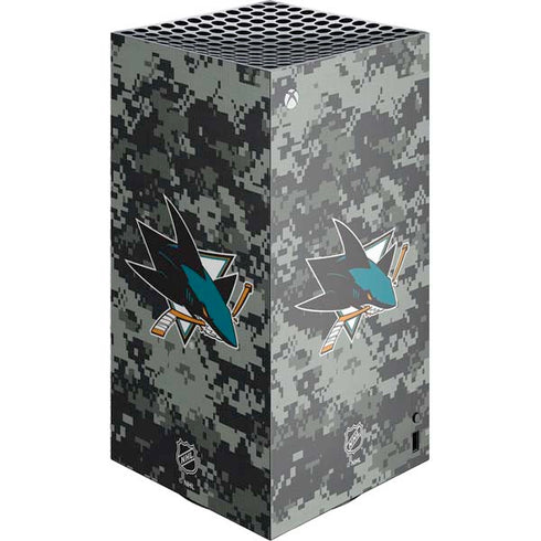 NHL San Jose Sharks Camo XBox Series X Digital Edition Console Skin