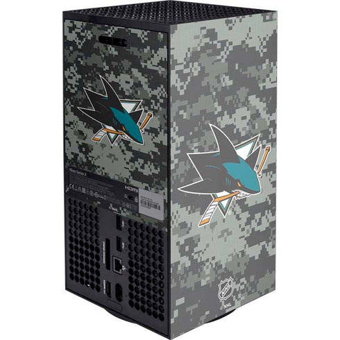 NHL San Jose Sharks Camo XBox Series X Digital Edition Console Skin