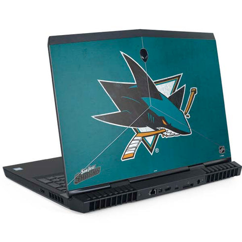 NHL San Jose Sharks Distressed Dell Alienware Skin