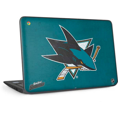 NHL San Jose Sharks Distressed HP Chromebook Skin
