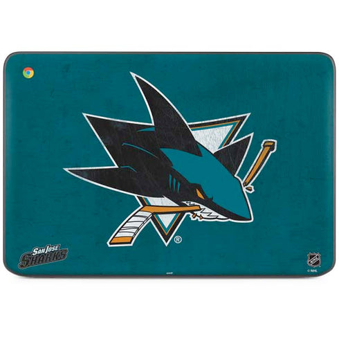 NHL San Jose Sharks Distressed HP Chromebook Skin