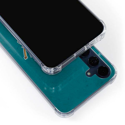 NHL San Jose Sharks Distressed Galaxy A55 5G Clear Case