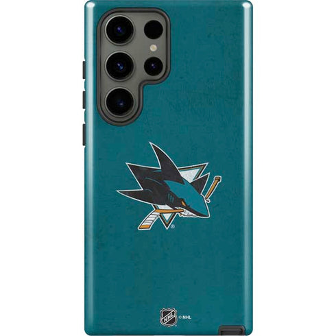 NHL San Jose Sharks Distressed Galaxy S23 Ultra Pro Case