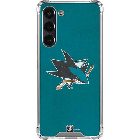 NHL San Jose Sharks Distressed Galaxy S24 FE Clear Case