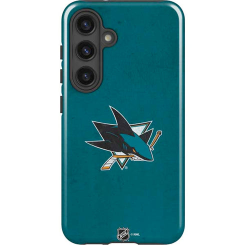 NHL San Jose Sharks Distressed Galaxy S25 Impact Case