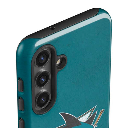 NHL San Jose Sharks Distressed Galaxy S25 Impact Case