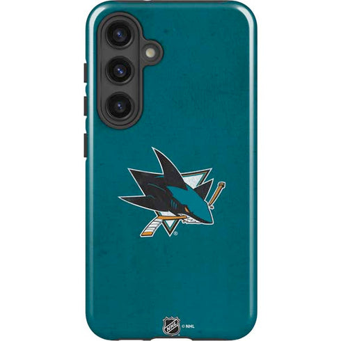 NHL San Jose Sharks Distressed Galaxy S25 Plus Impact Case
