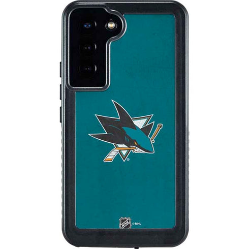 NHL San Jose Sharks Distressed Galaxy S24 Plus Waterproof Case