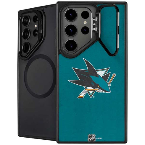NHL San Jose Sharks Distressed Galaxy S24 Ultra Kickstand Case
