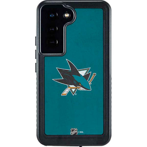 NHL San Jose Sharks Distressed Galaxy S24 Waterproof Case