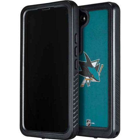 NHL San Jose Sharks Distressed Galaxy S24 Waterproof Case