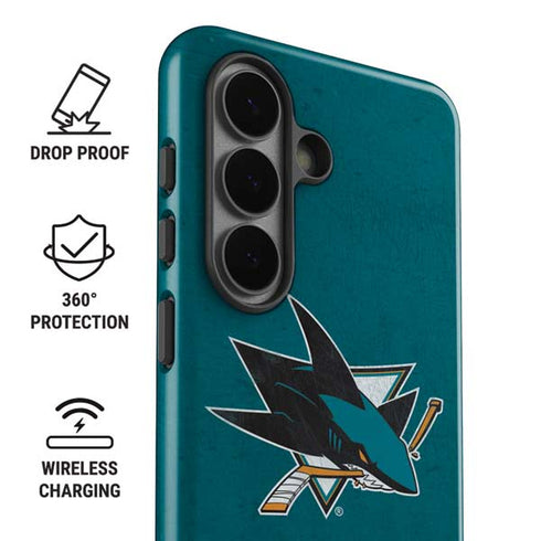 NHL San Jose Sharks Distressed Galaxy S26 Plus Impact Case