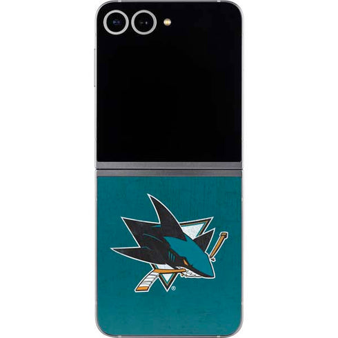 NHL San Jose Sharks Distressed Galaxy Z Flip6 Skin