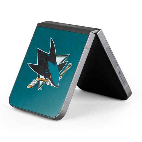NHL San Jose Sharks Distressed Galaxy Z Flip6 Skin