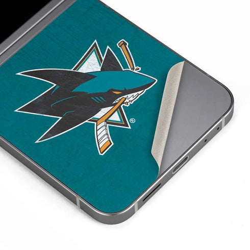 NHL San Jose Sharks Distressed Galaxy Z Flip6 Skin