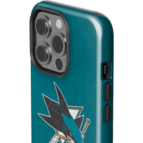 NHL San Jose Sharks Distressed iPhone 15 Pro Impact Case