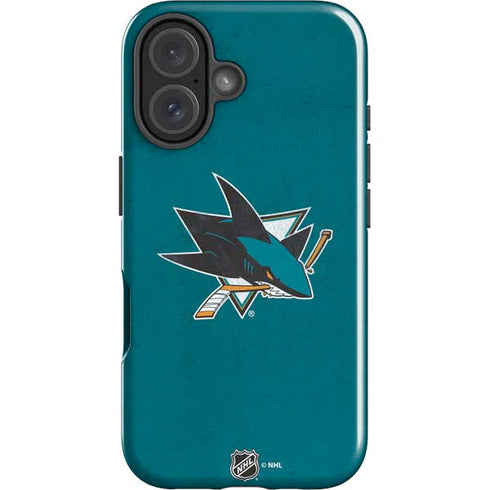 NHL San Jose Sharks Distressed iPhone 16 Impact Case