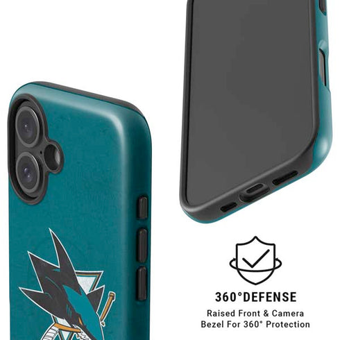 NHL San Jose Sharks Distressed iPhone 16 Magsafe Impact Case