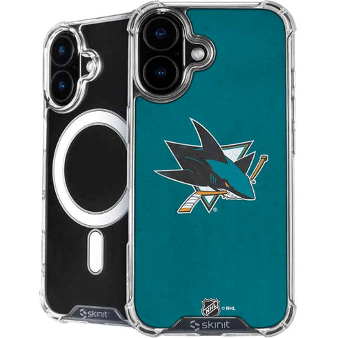 NHL San Jose Sharks Distressed iPhone 16 Plus MagSafe Case