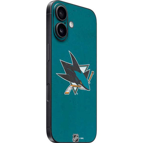 NHL San Jose Sharks Distressed iPhone 16 Plus Skin