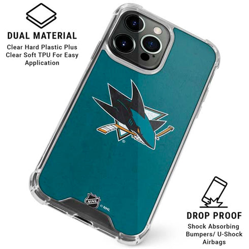NHL San Jose Sharks Distressed iPhone 16 Pro Clear Case