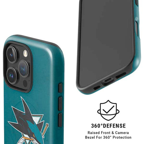 NHL San Jose Sharks Distressed iPhone 16 Pro Magsafe Impact Case