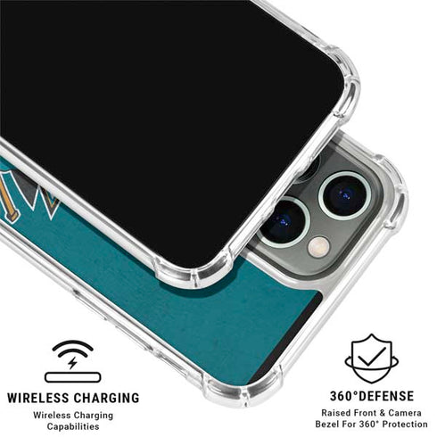 NHL San Jose Sharks Distressed iPhone 16 Pro Max Clear Case