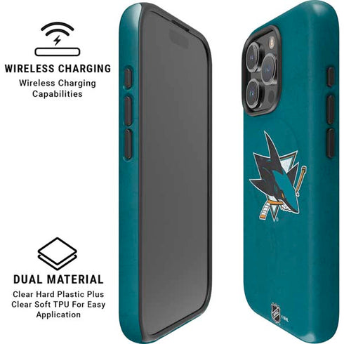 NHL San Jose Sharks Distressed iPhone 16 Pro Max Magsafe Impact Case