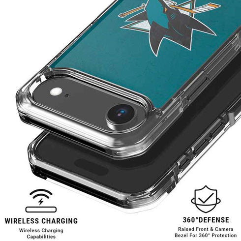 NHL San Jose Sharks Distressed iPhone 17 Air Clear Case