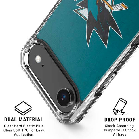 NHL San Jose Sharks Distressed iPhone 17 Air Clear Case
