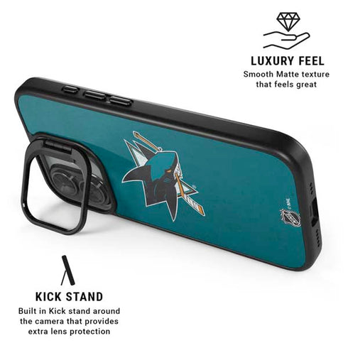 NHL San Jose Sharks Distressed iPhone 17 Kickstand Case