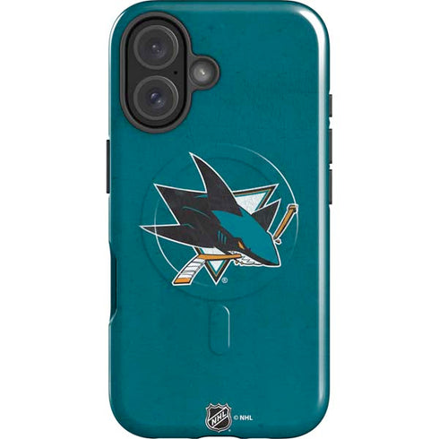 NHL San Jose Sharks Distressed iPhone 17 Magsafe Impact Case